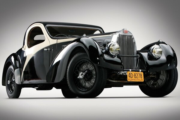 An old car in the showroom