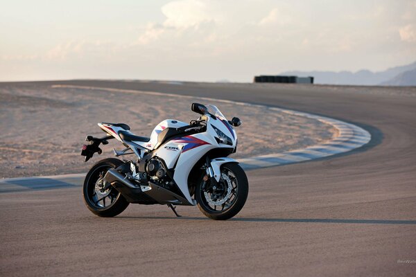 Honda fireblade cbr1000r is on the road