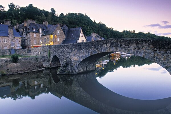 A low bridge over a river in France