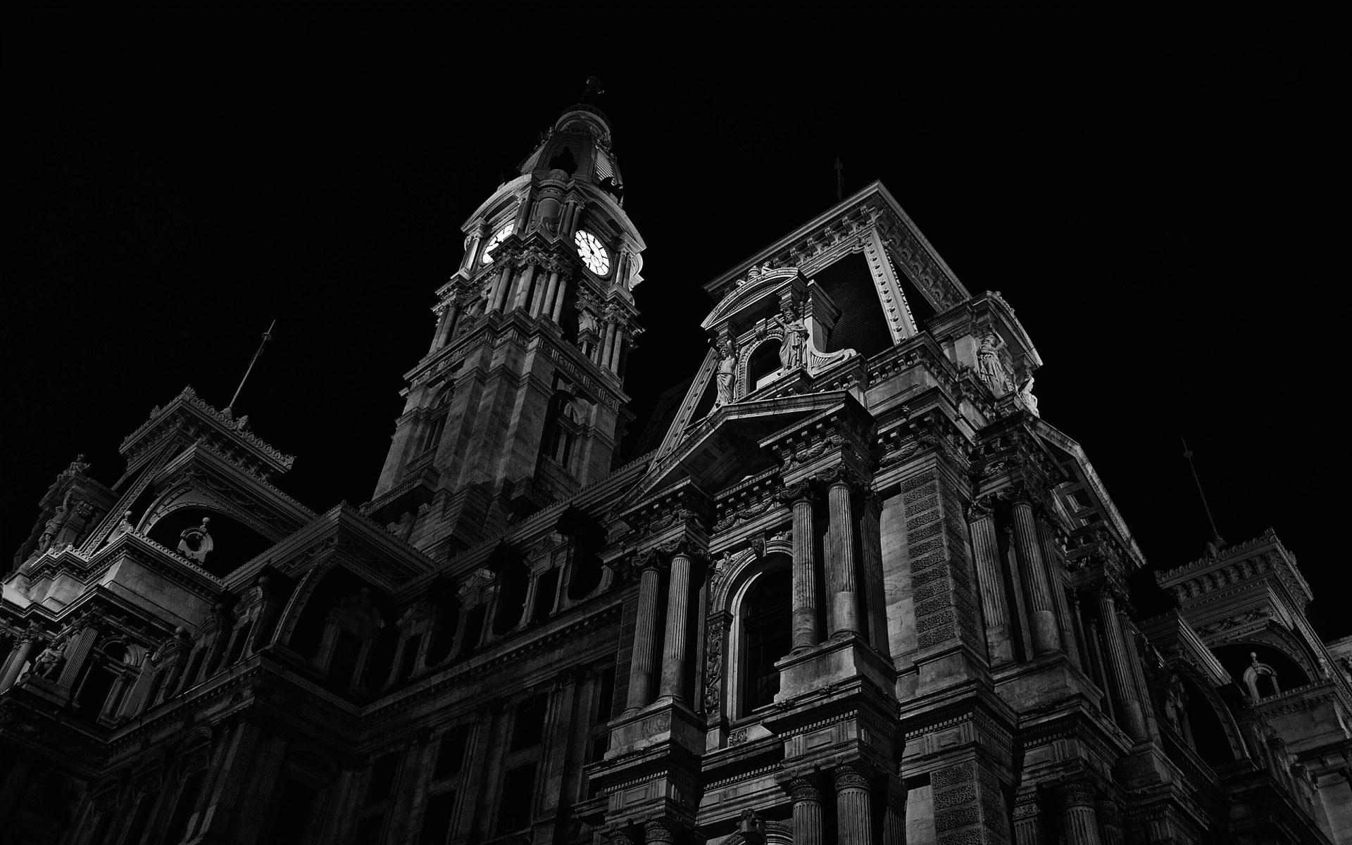 capilla arquitectura blanco y negro noche filadelfia pa