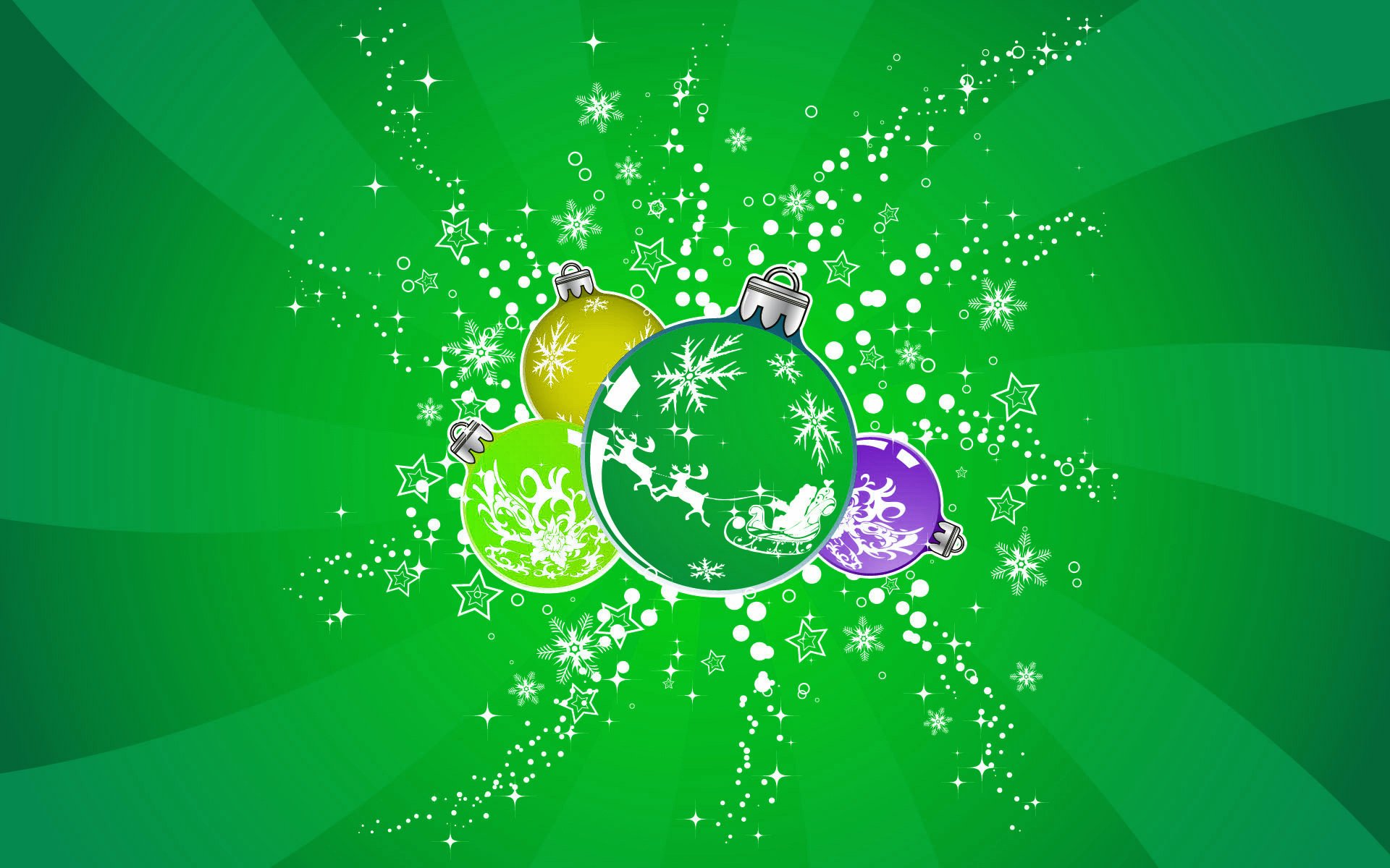 new year green tones balls green background holiday mood lights stars toys range fun green