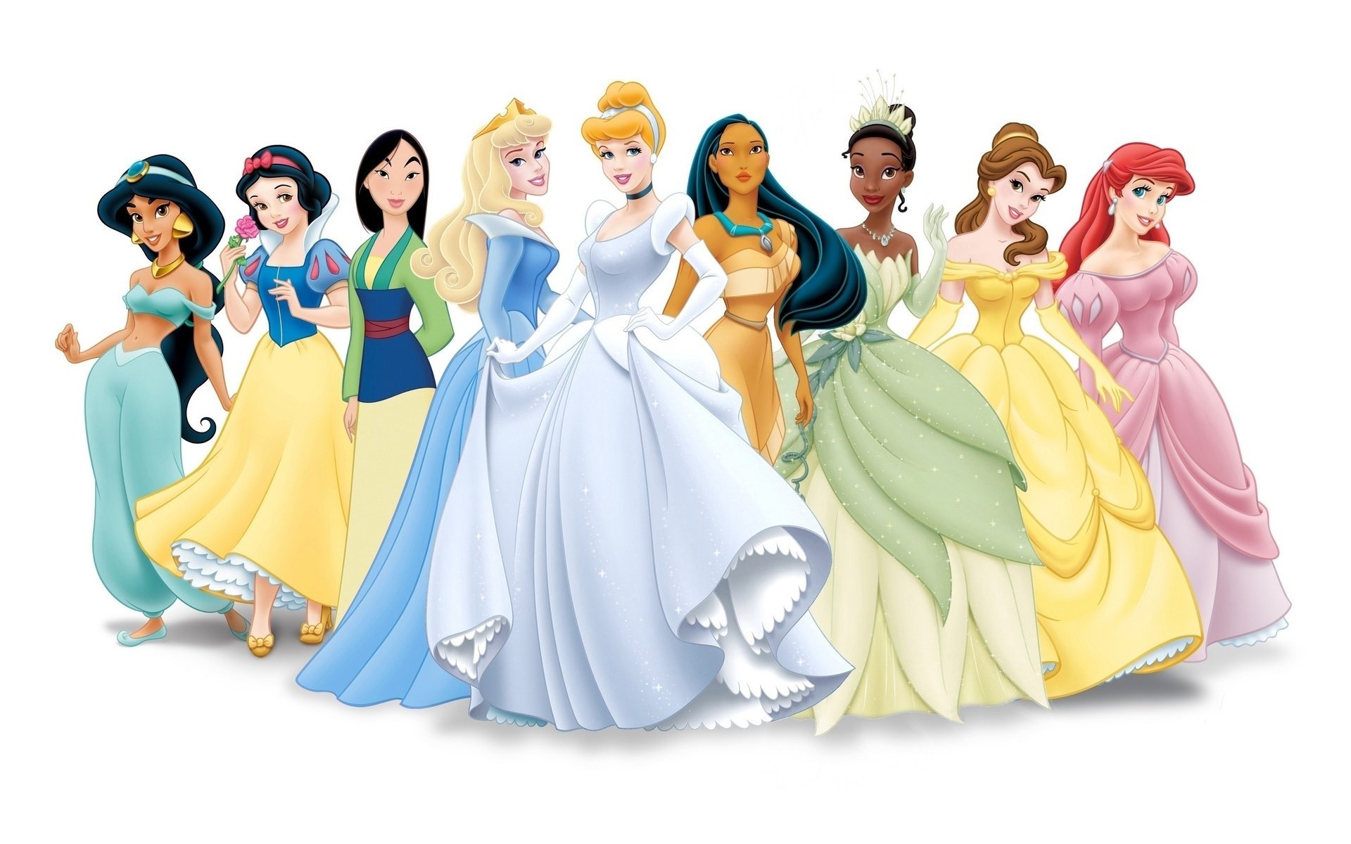 princesses disney personnages dessin disney dessin animé fond robes conte de fées différent beautés dessins anime contes de fées princesse