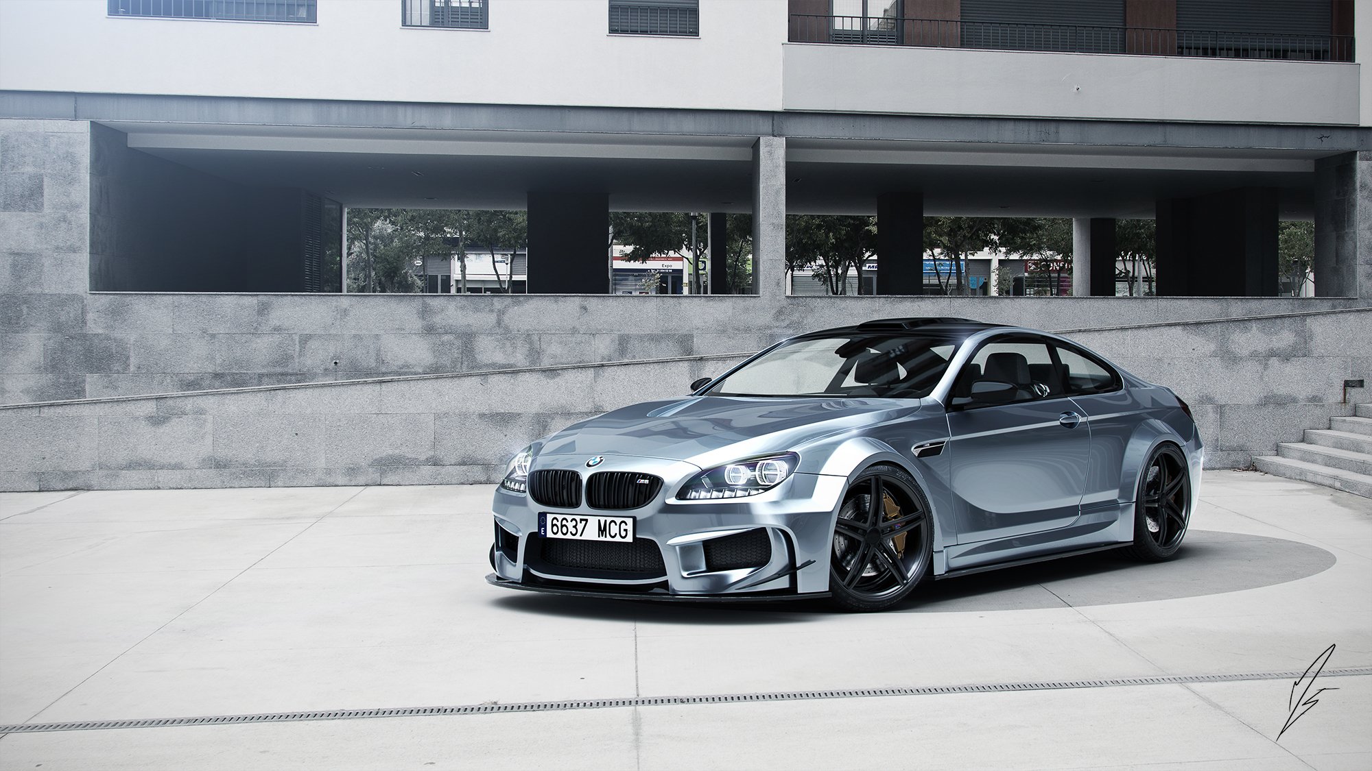 bmw m6 up design argento auto ruote