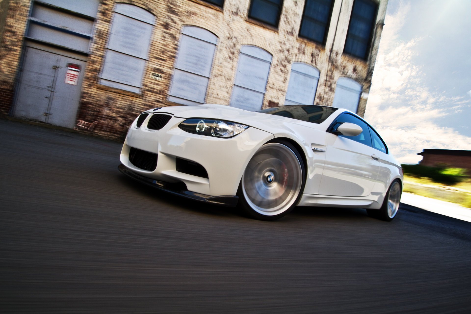 bmw m3 e92 bmw sports coupe sports car white speed bavaria germany passenger cars cars auto transport turn movement wheels wheels building house asphalt clouds sky motor transport