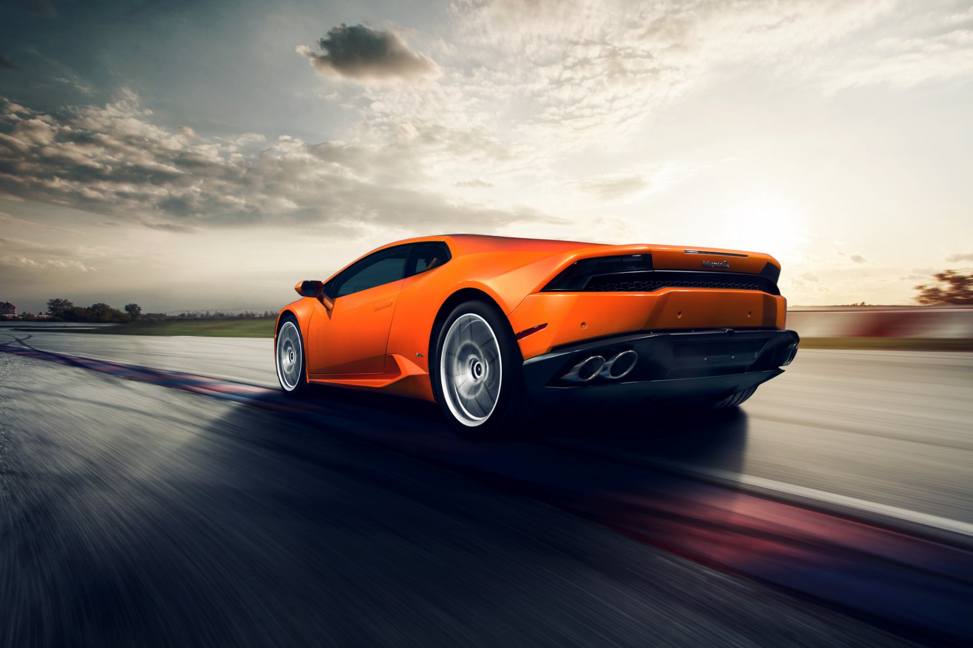 lamborghini huracan car in motion avtooboi