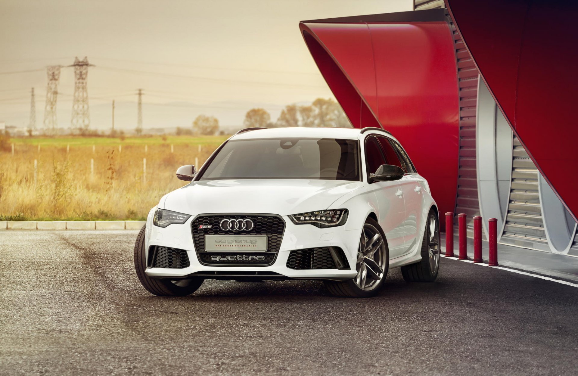 audi rs6 white front