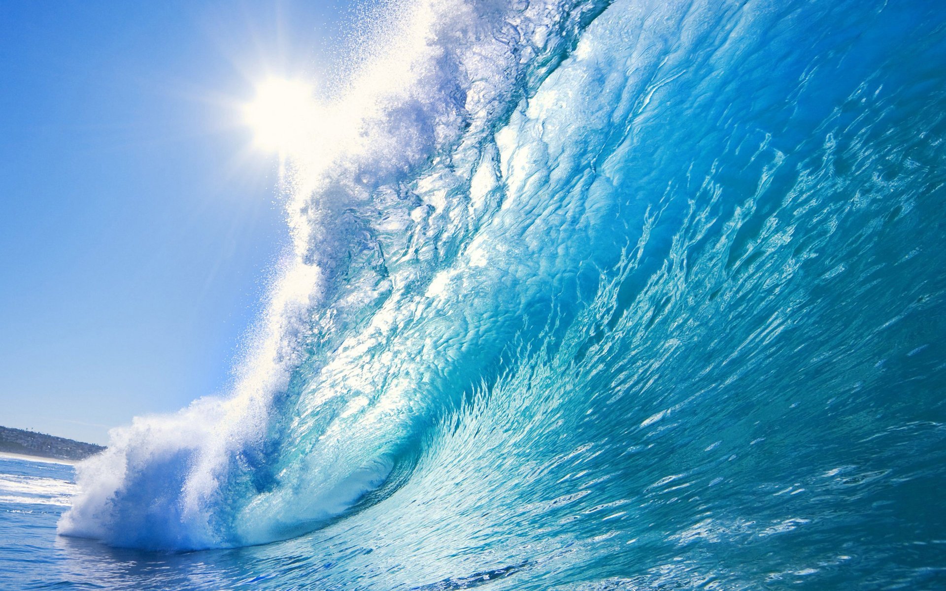 oceano onda schiuma acqua sole luce aria