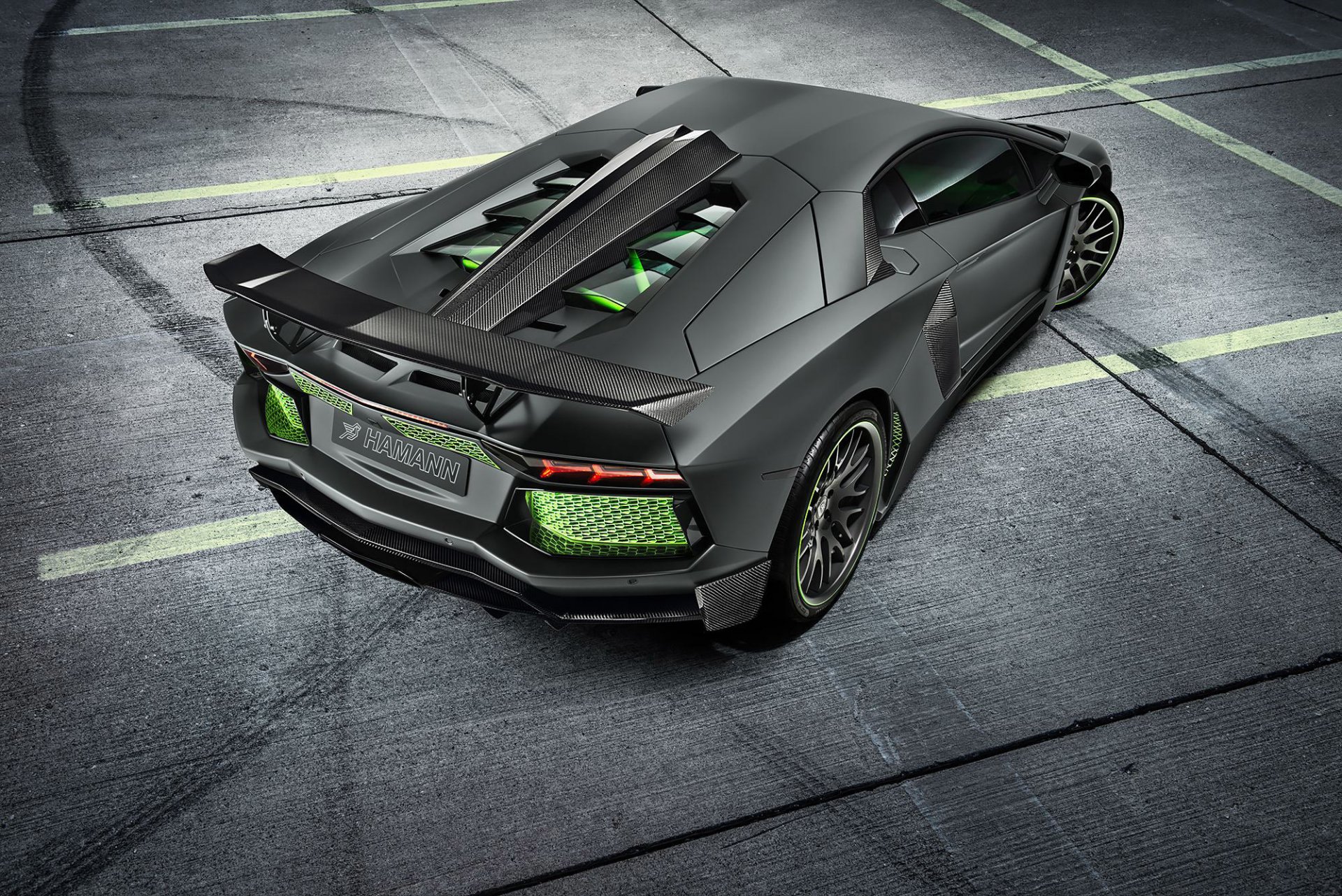 lamborghini aventador lp700-4 2014 hamann limited green rear carbon light