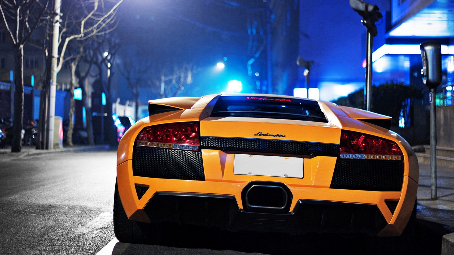 lamborghini murcielago orange sv bokeh