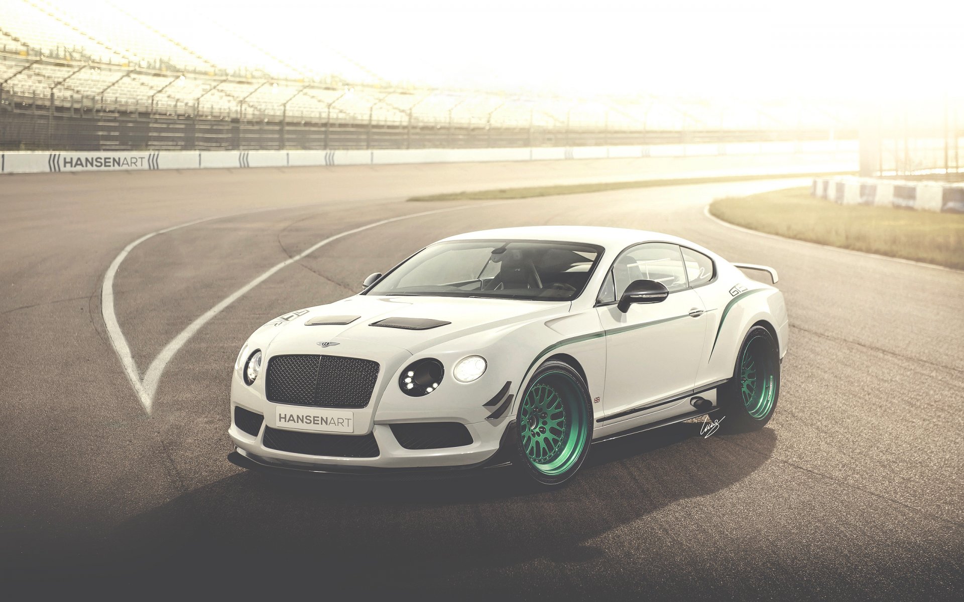 bentley continental gt3-r hansenart hansen arte da ilpoli gara di aggiornamento bianco auto arte bentley continental arte