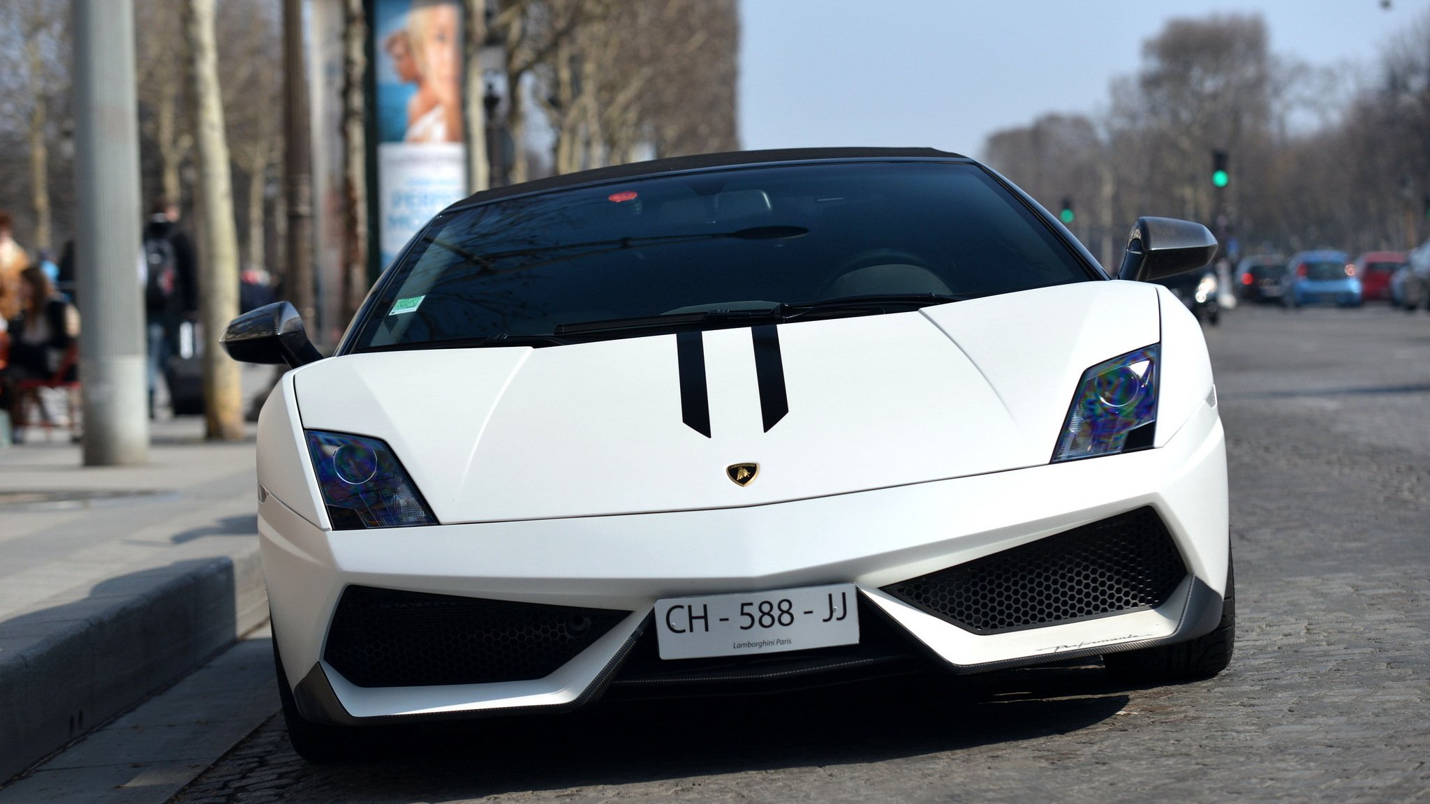 lamborghini gallardo lp570-4 performante white supercar front