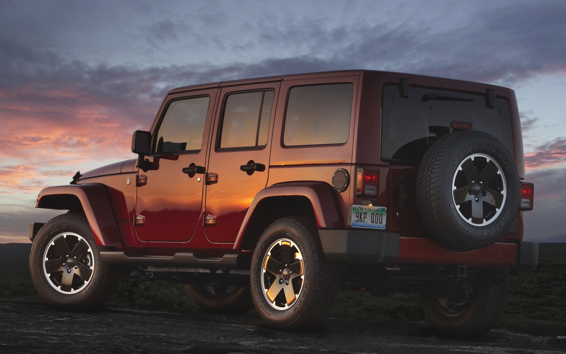 jeep wrangler unbegrenzt höhe sonnenuntergang auto himmel räder