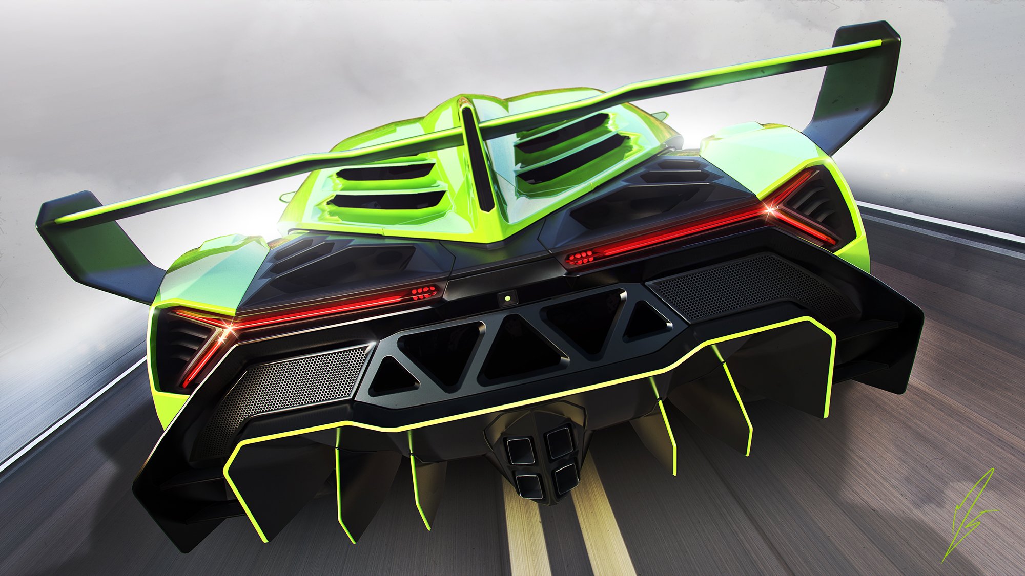 lamborghini veneno supercar auto posteriore