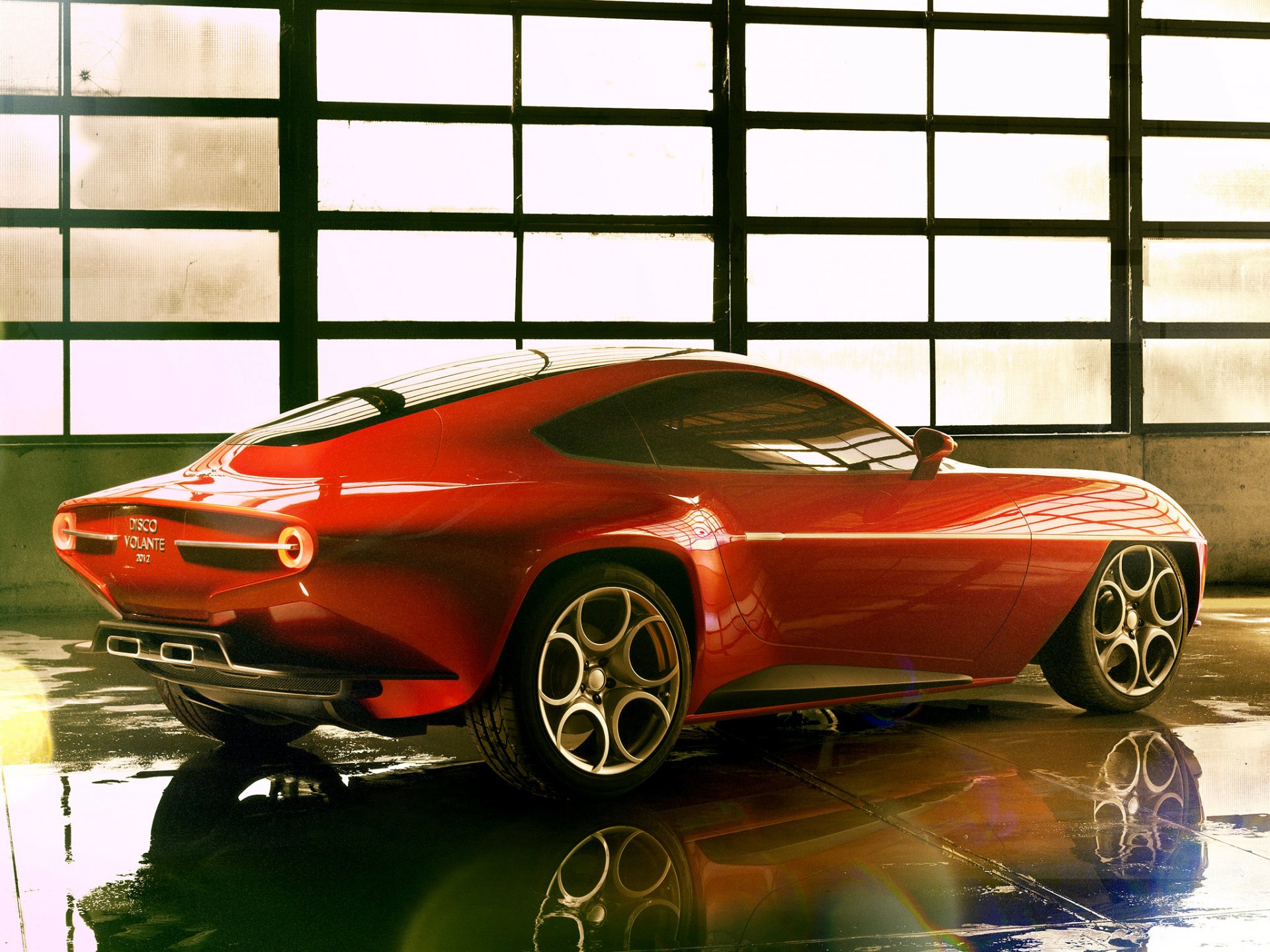 turismo superleggera disco volante concepto coche hermoso rojo