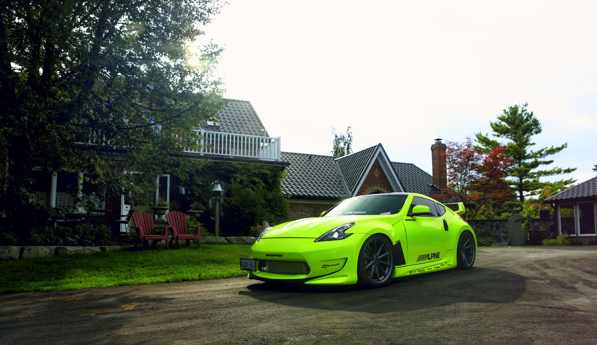 nissan 370z verde vossen ruedas tuning frente