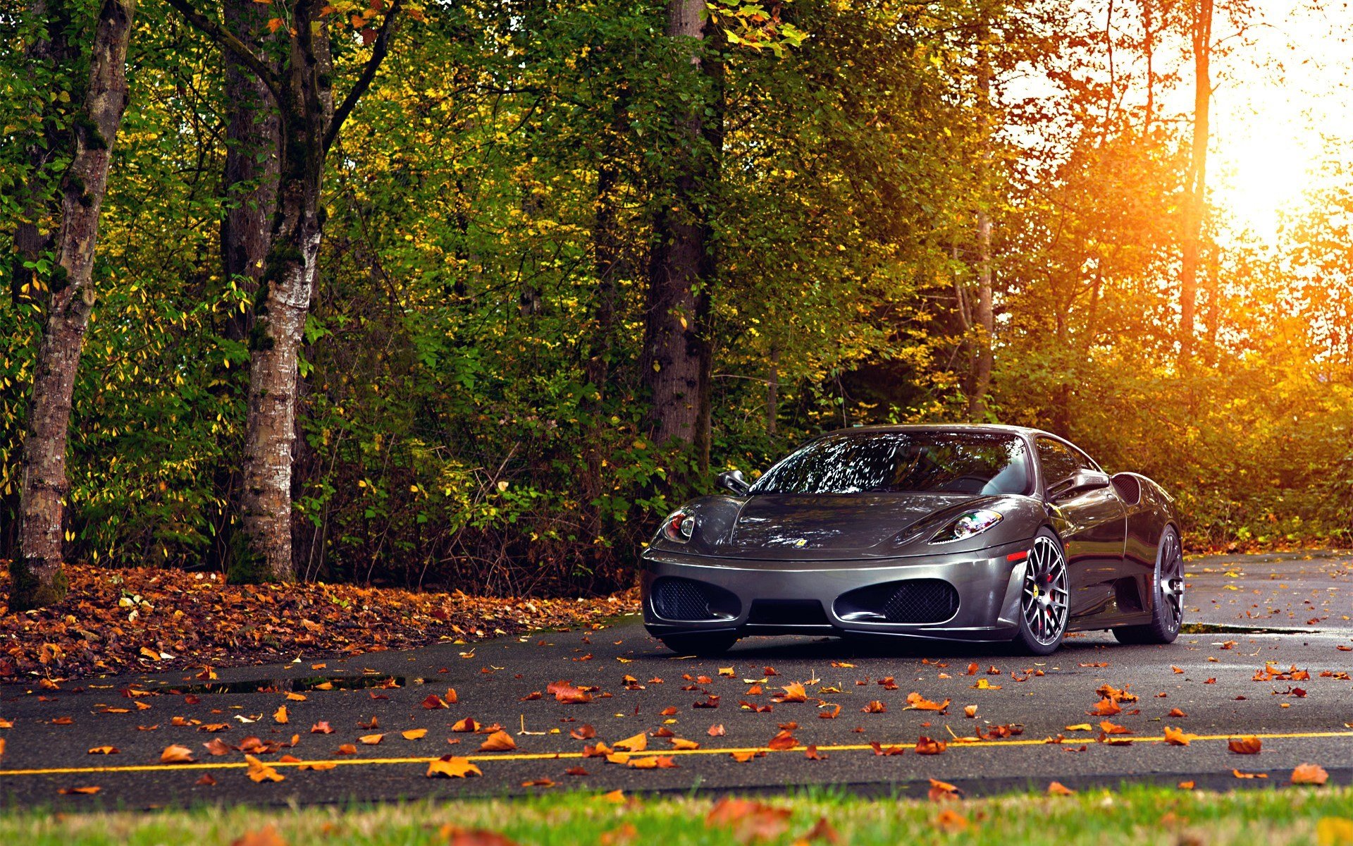 осень дорога ferrari f430