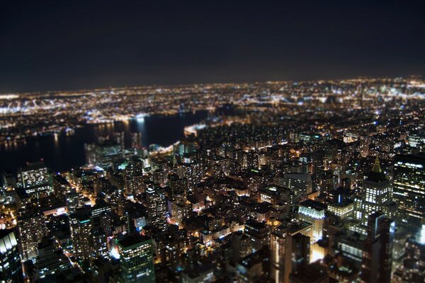 New Yorker Nachtlichter mit Tilt-Shift-Effekt