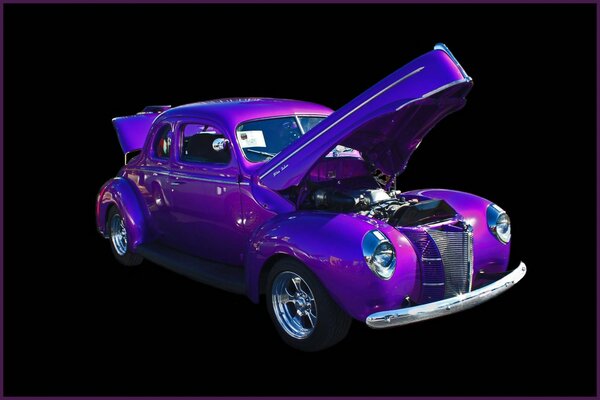 Car purple-gray color on a black background