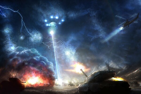 Ufo future explosion in the sky