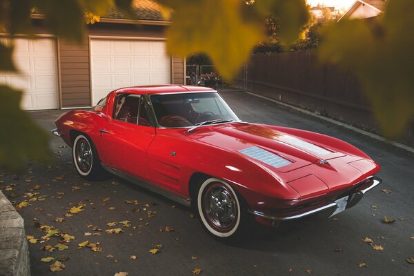 Red stylish chevrolet corvette stingray