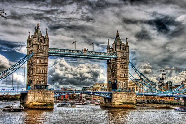 Storm clouds over London Bridge