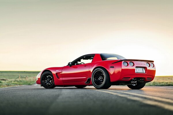 Chevrolet corvette red car