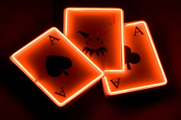 Neon Red Playing Cards