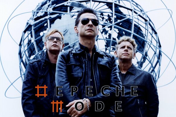 Groupe Depeche mode sur fond de grand Globe