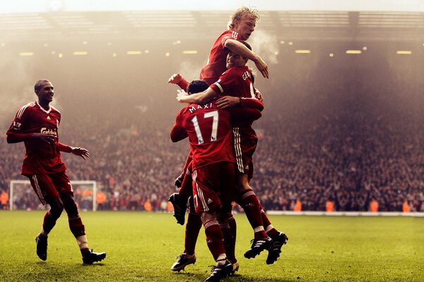 Football fond d écran équipe de Liverpool. Émotions masculines