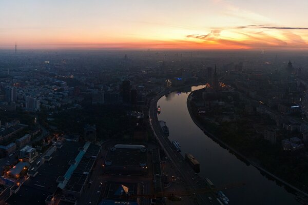 View of Moscow in the early morning