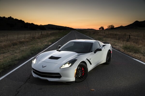 Corvette Chevrolet stringay 2014 Sulla strada