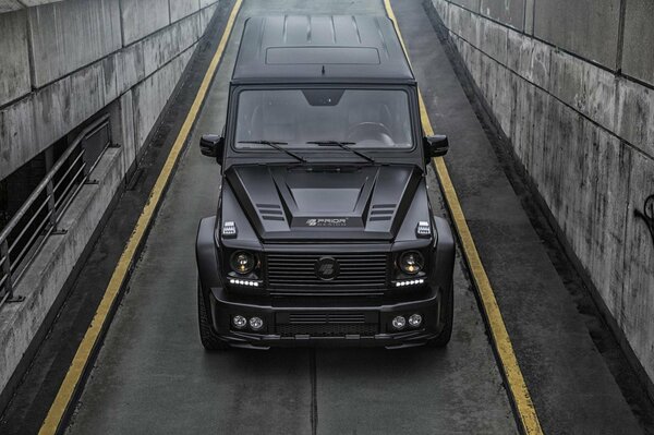 Negro Mercedes clase G primer plano