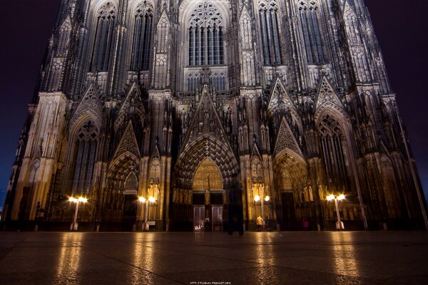 Cattedrale gotica di Noè nelle luci