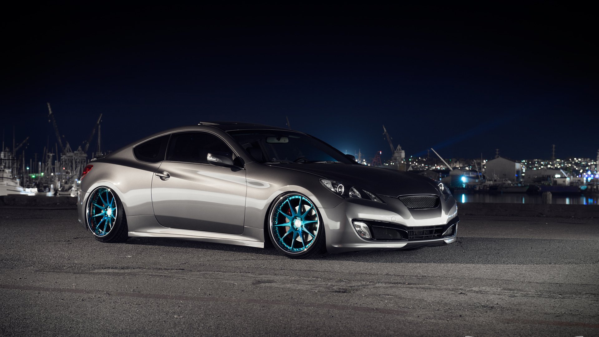 hyundai genesis coupe tuning hyundai position city night