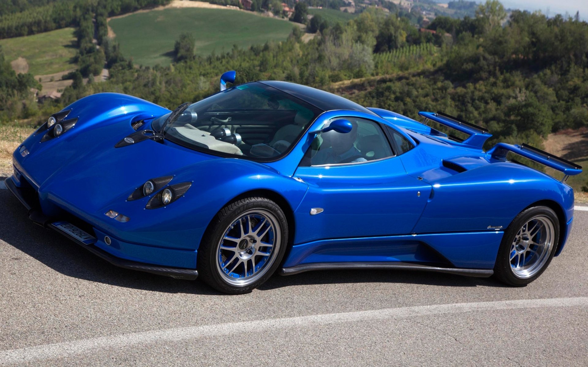 pagani zonda pagani sonde supercars blau front hintergrund