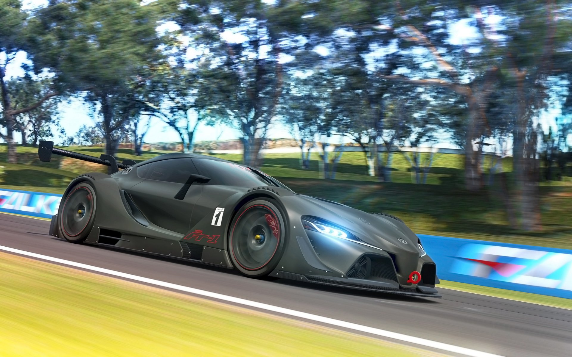 toyota ft-1 concept car render race in motion gran turismo