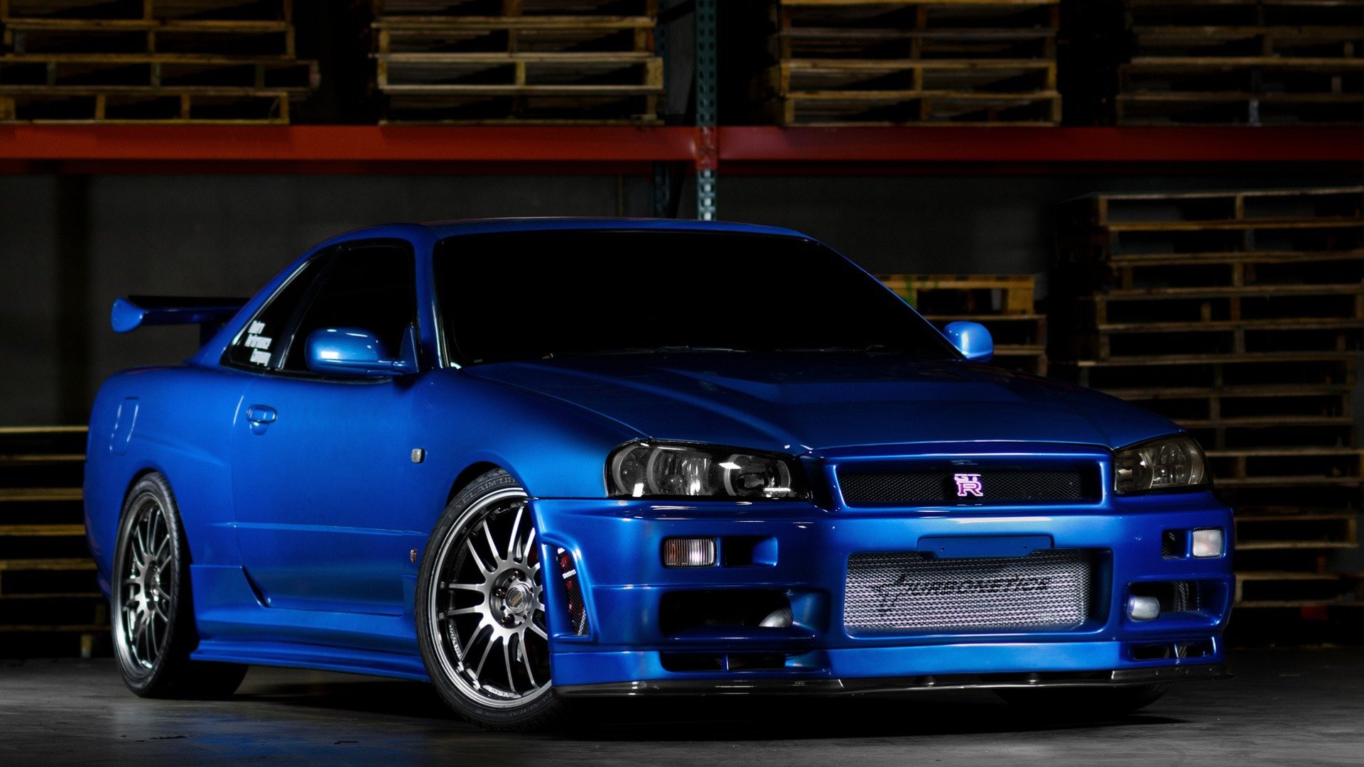 nissan skyline nissan gt-r r34 szybcy i wściekli niebieski samochód