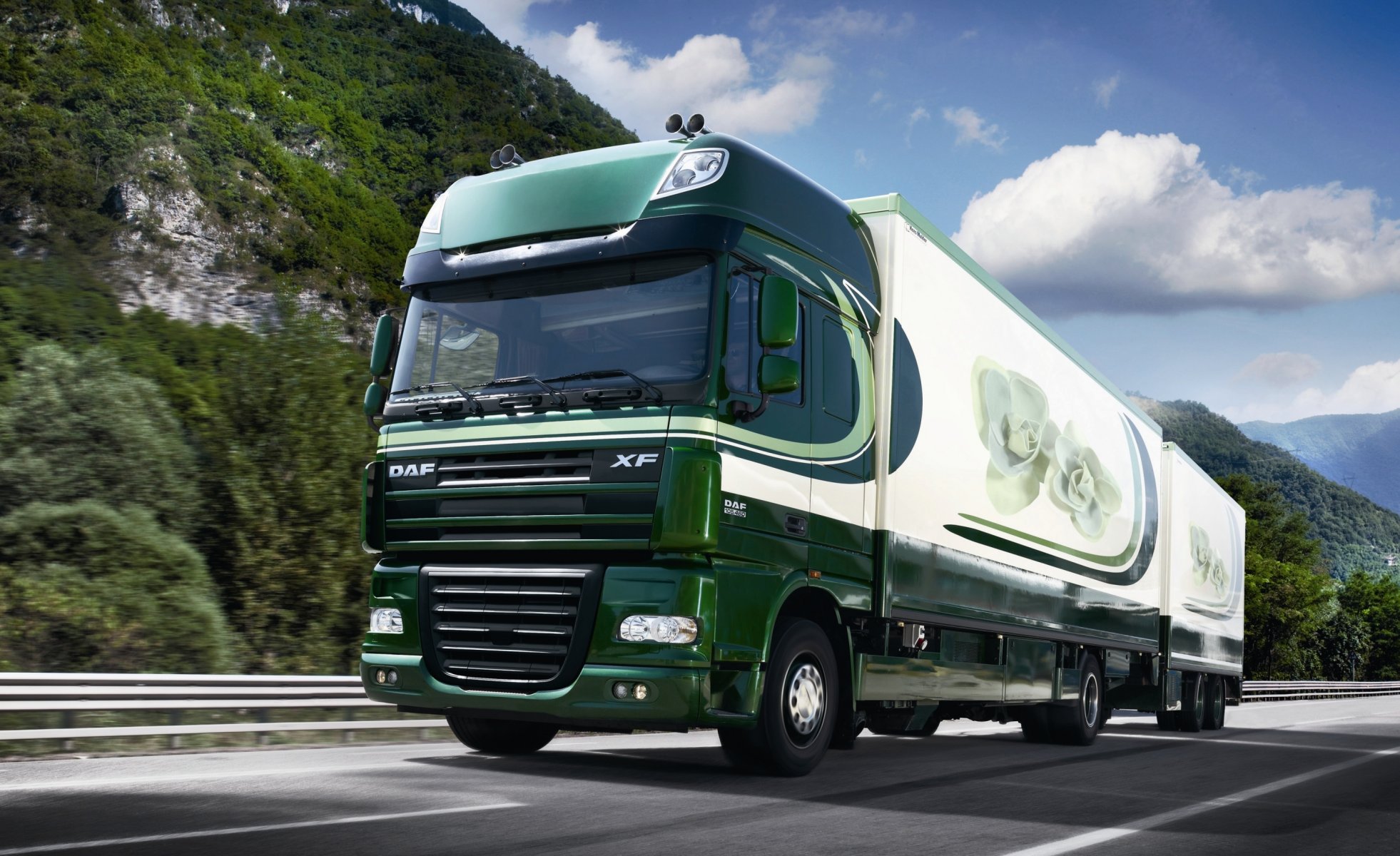 daf xf105 camión papel pintado daf ixef remolque tren de carretera