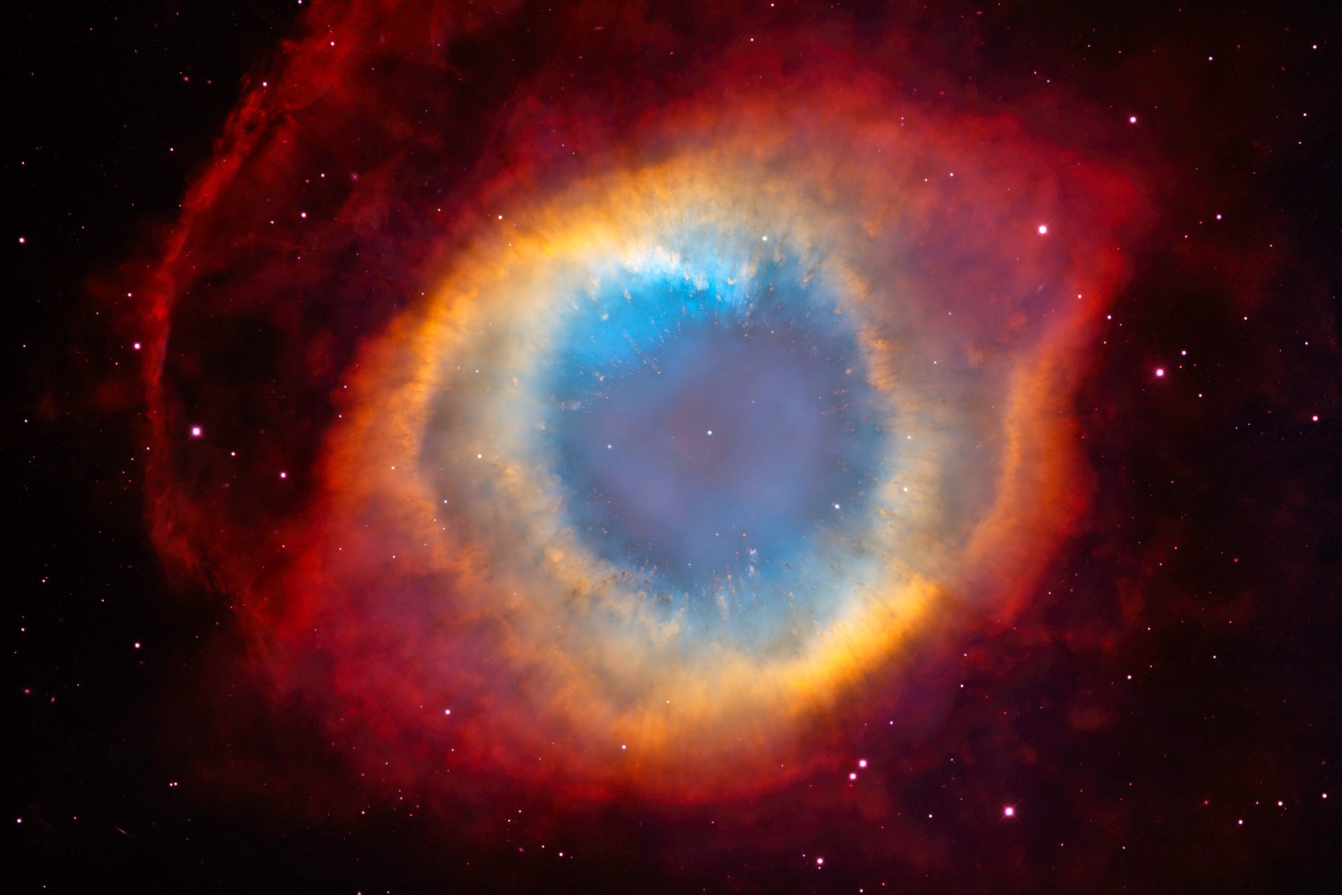 the helix nebula snail nebula eye of god ngc 7293 cosmos universe colored nebula