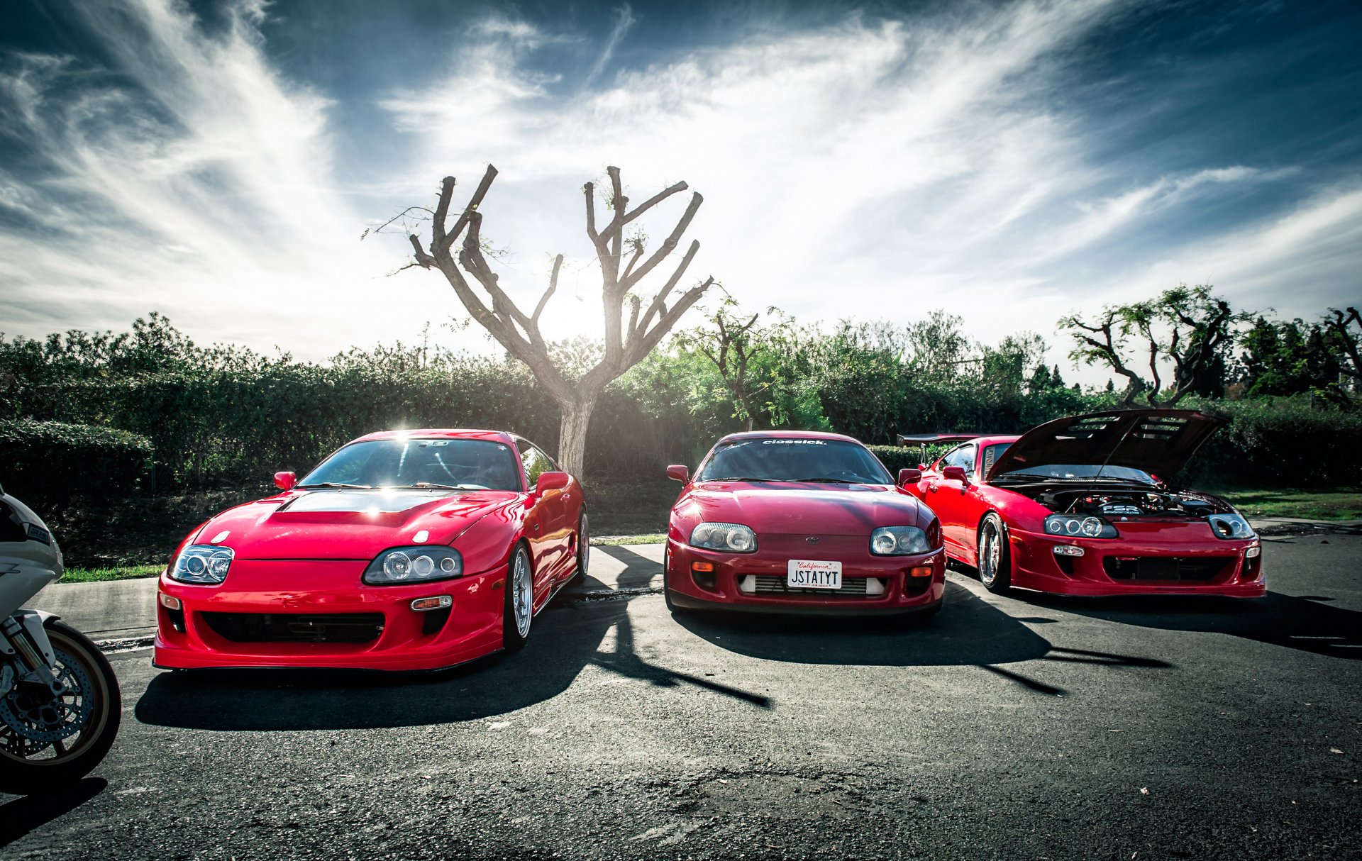 toyota ci-dessus rouge tuning toyota supra trio