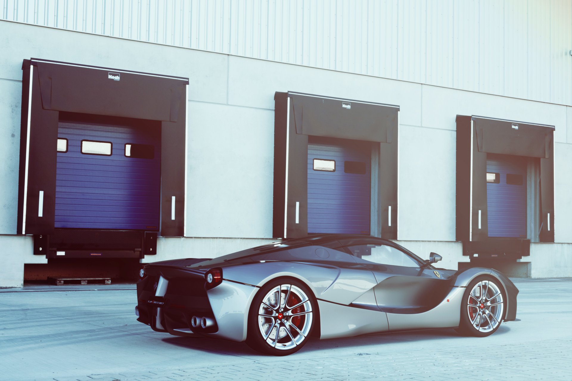 ferrari laferrari 2015 silver rear vorsteiner wheel