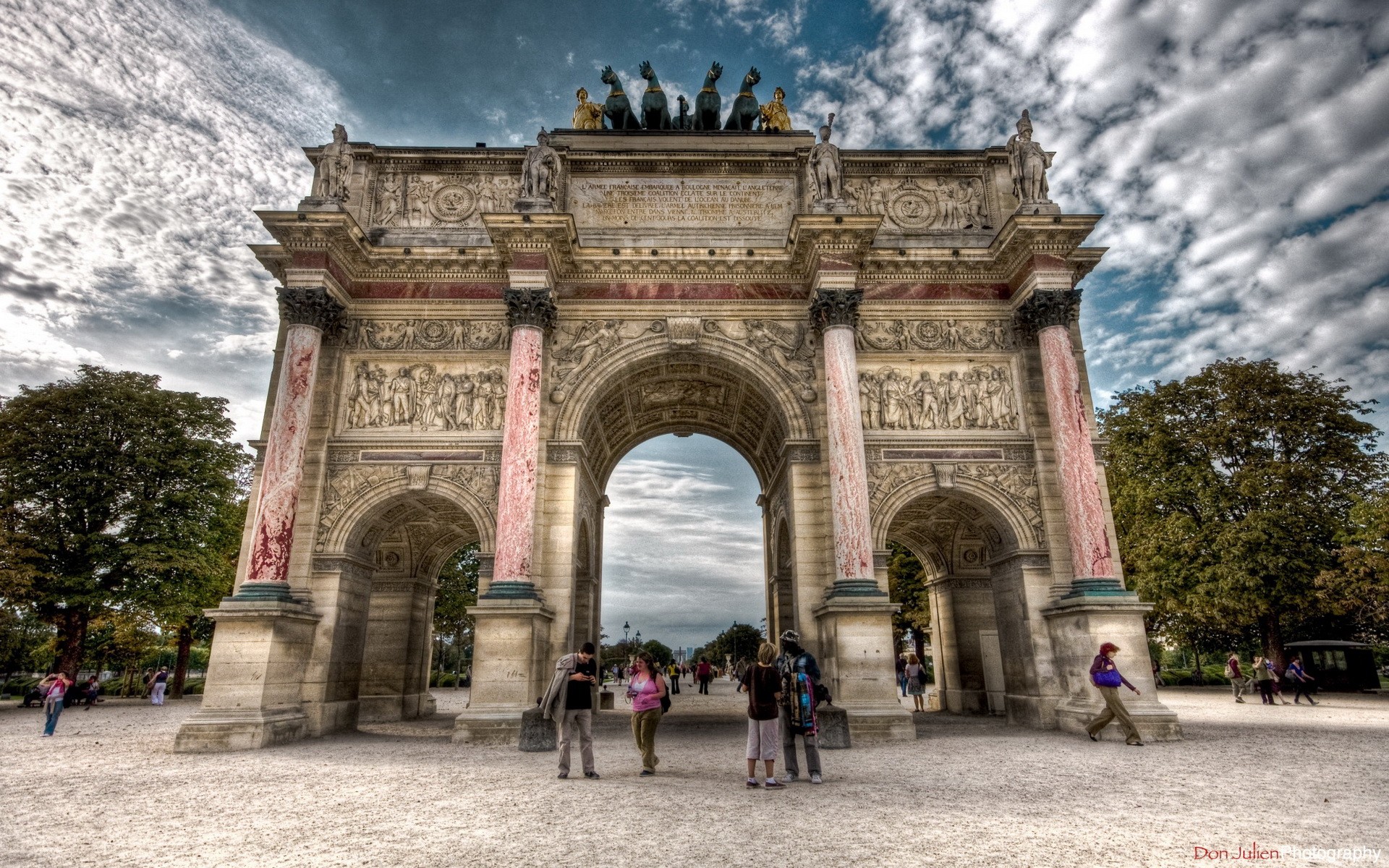 arco cielo nuvole persone