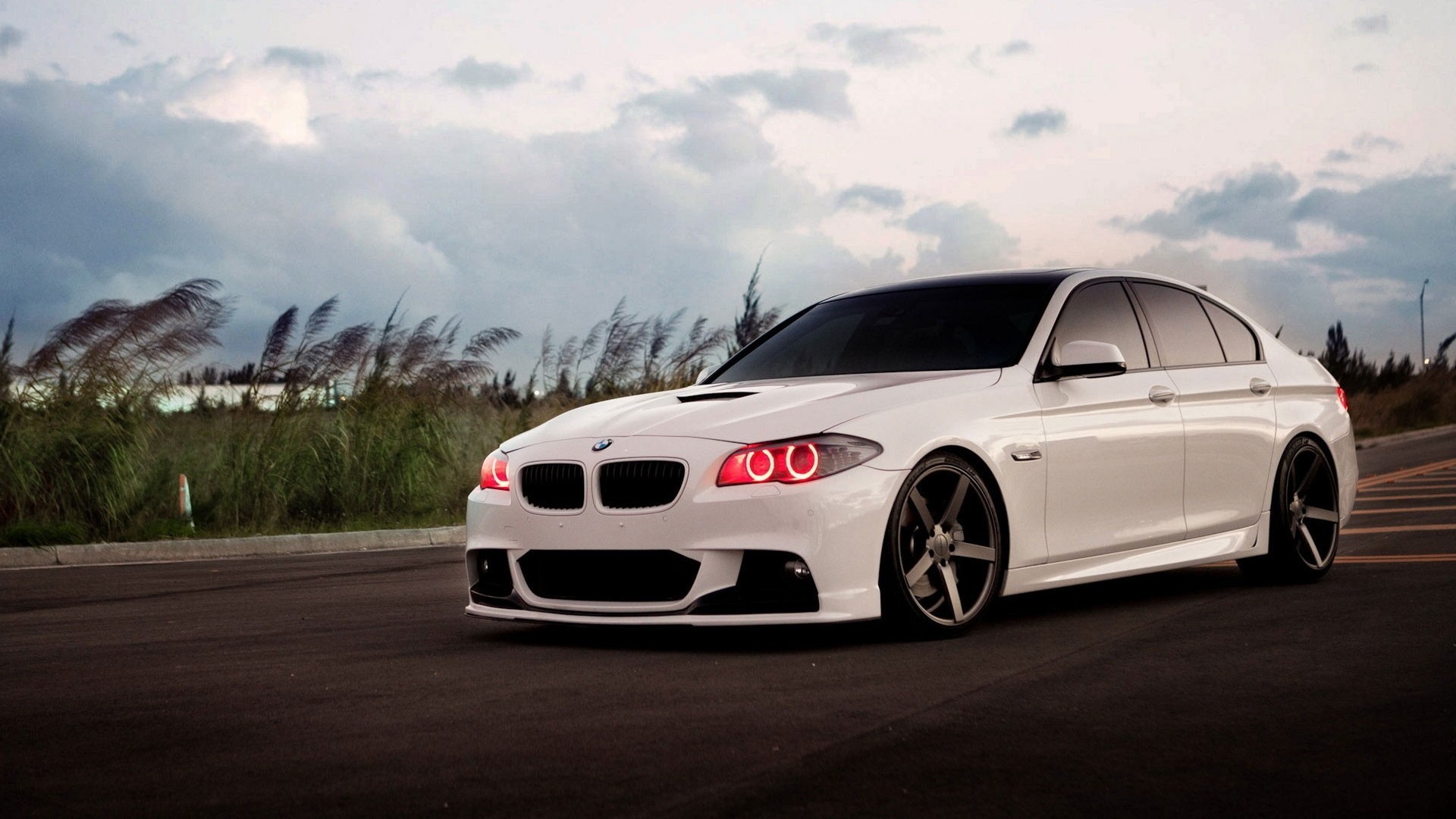 bmw white sedan