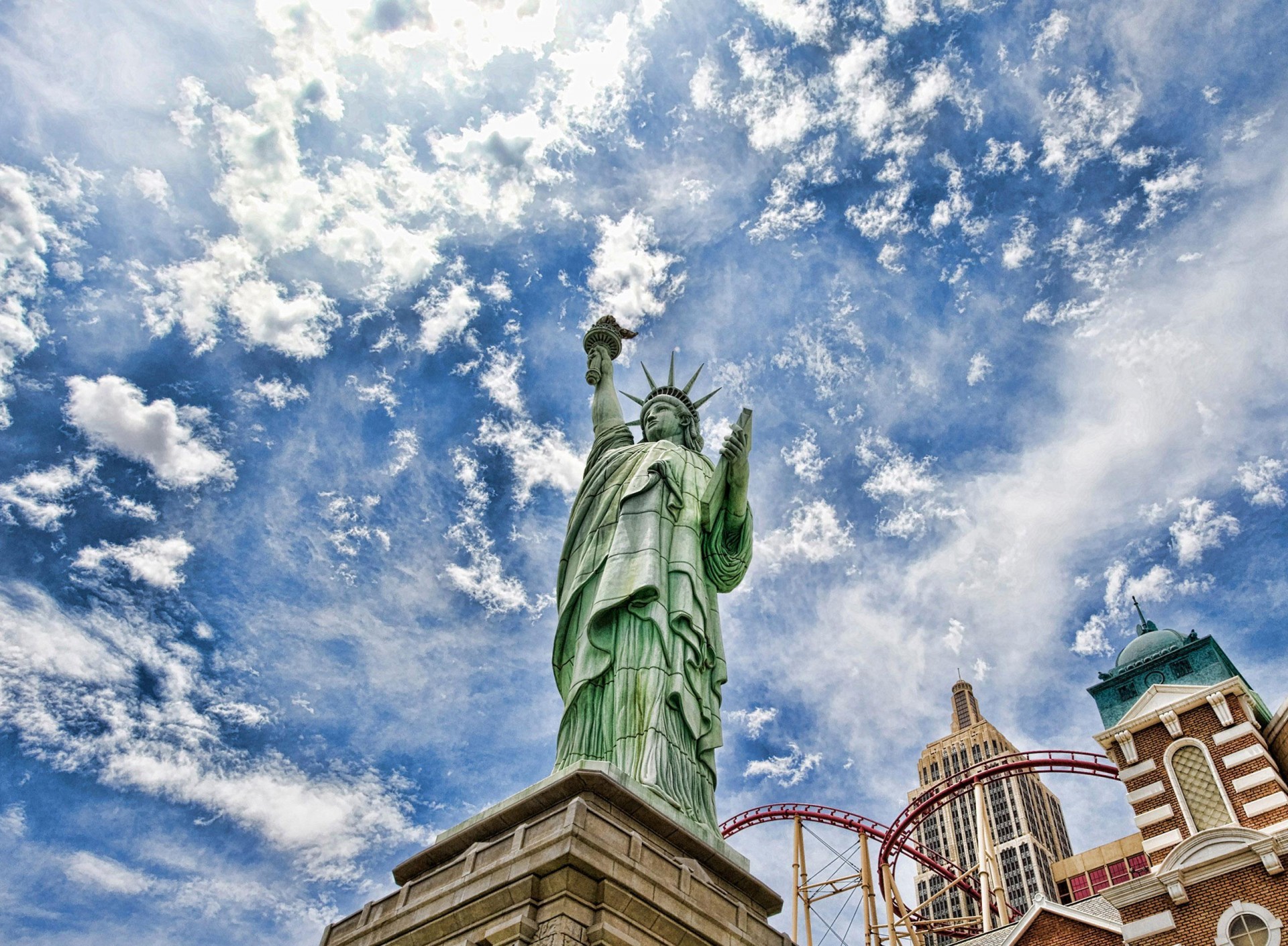 estados unidos américa estatua de la libertad cielo