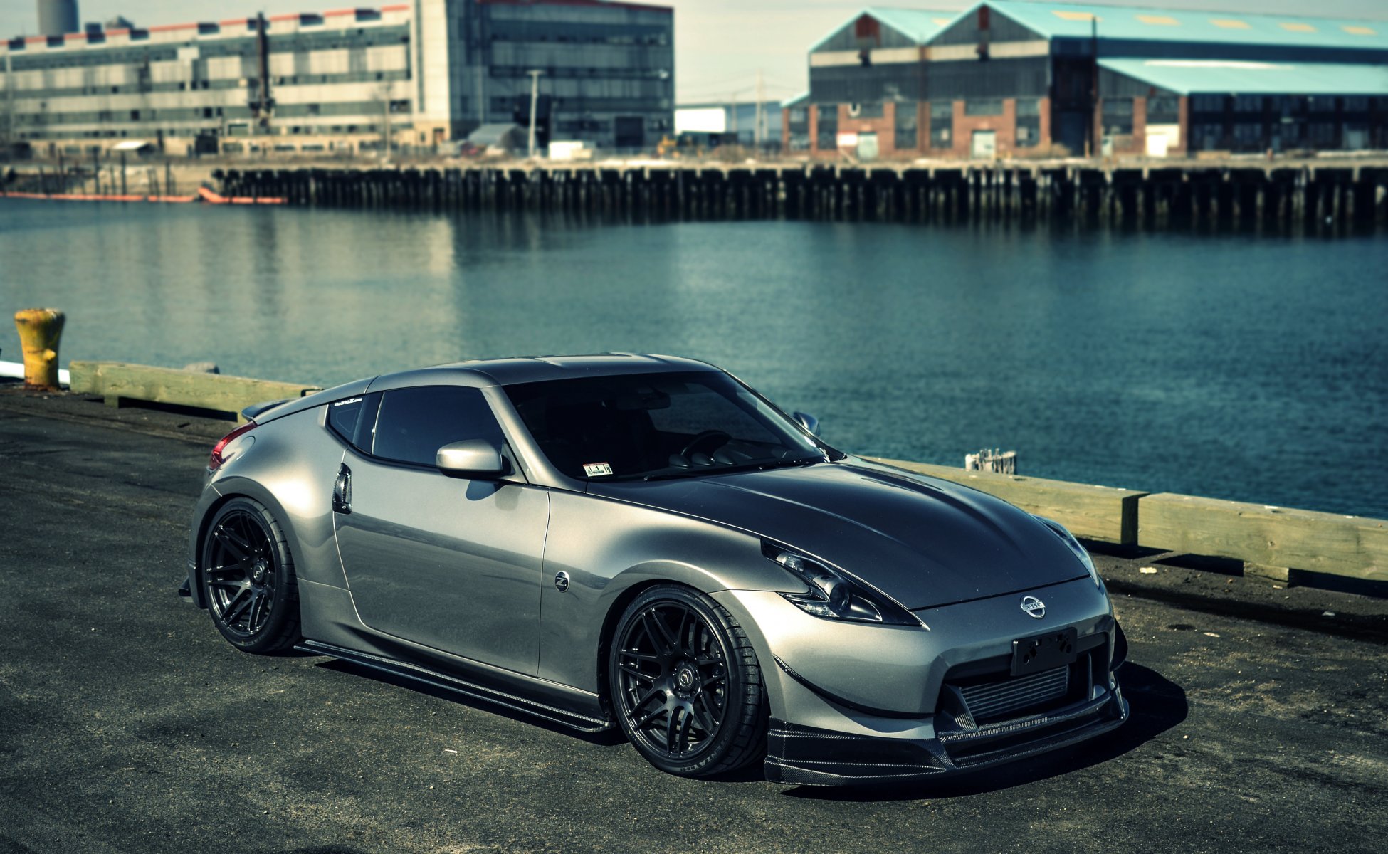 nissan 370z srebrny jdm nissan metalik samochód sportowy