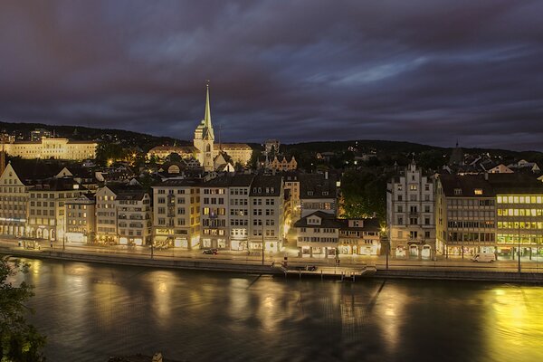 Houses of Zurich. Night Zurich