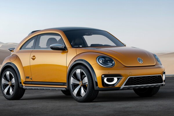 Volkswagen Beetle jaune-orange métallique