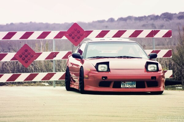 Nissan retro car front view