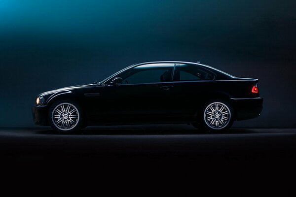 Beautiful and graceful BMW on a dark background