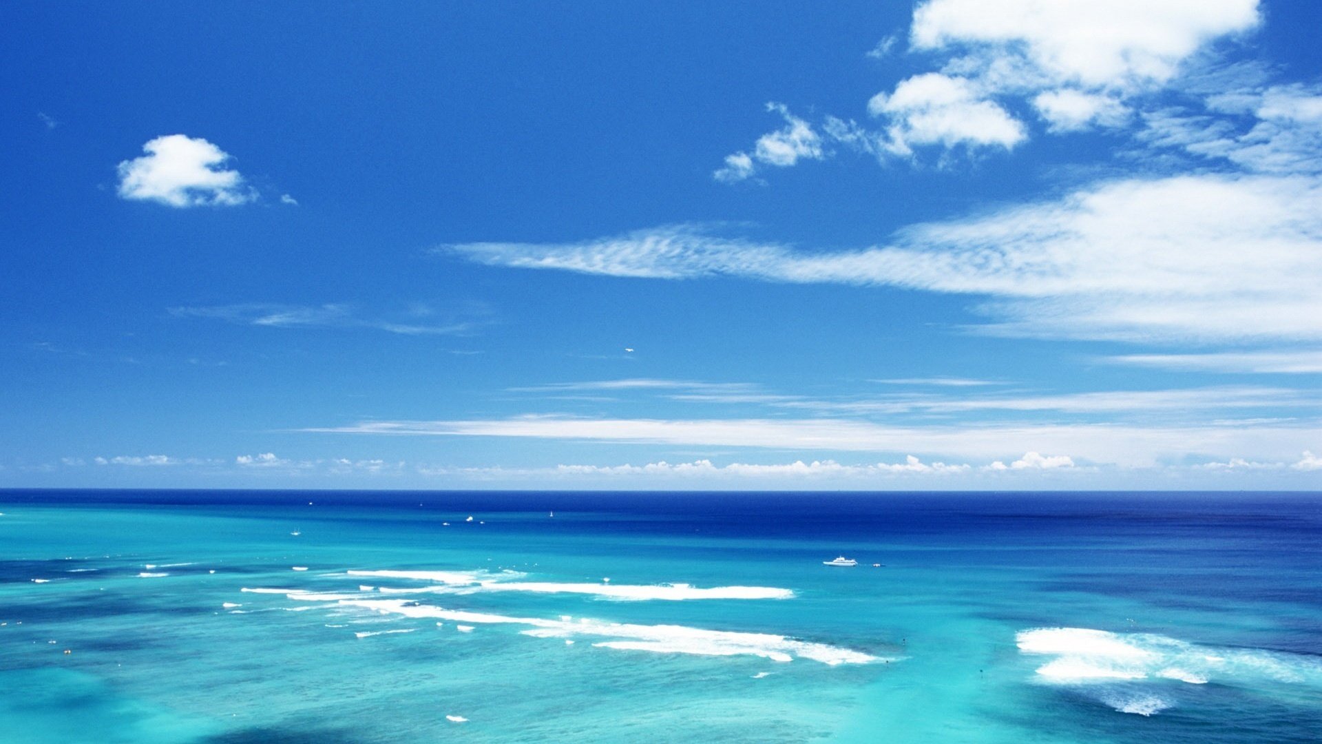 paradis bleu eau ciel ciel mer bateau horizon ciel bleu